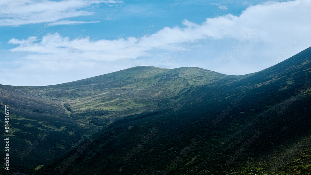 Naklejka premium high altitude mountain around sunset in summer