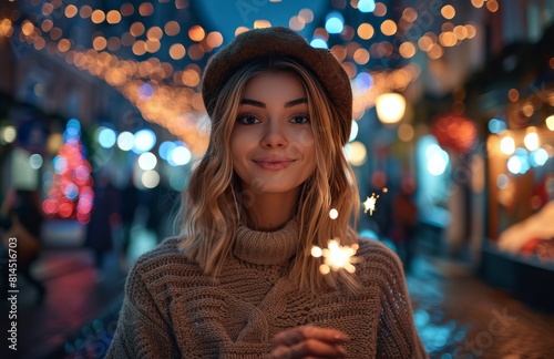 Woman Holding Sparkler