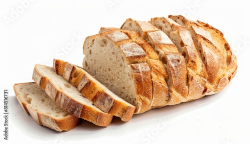sliced loaf of bread isolated on a white background