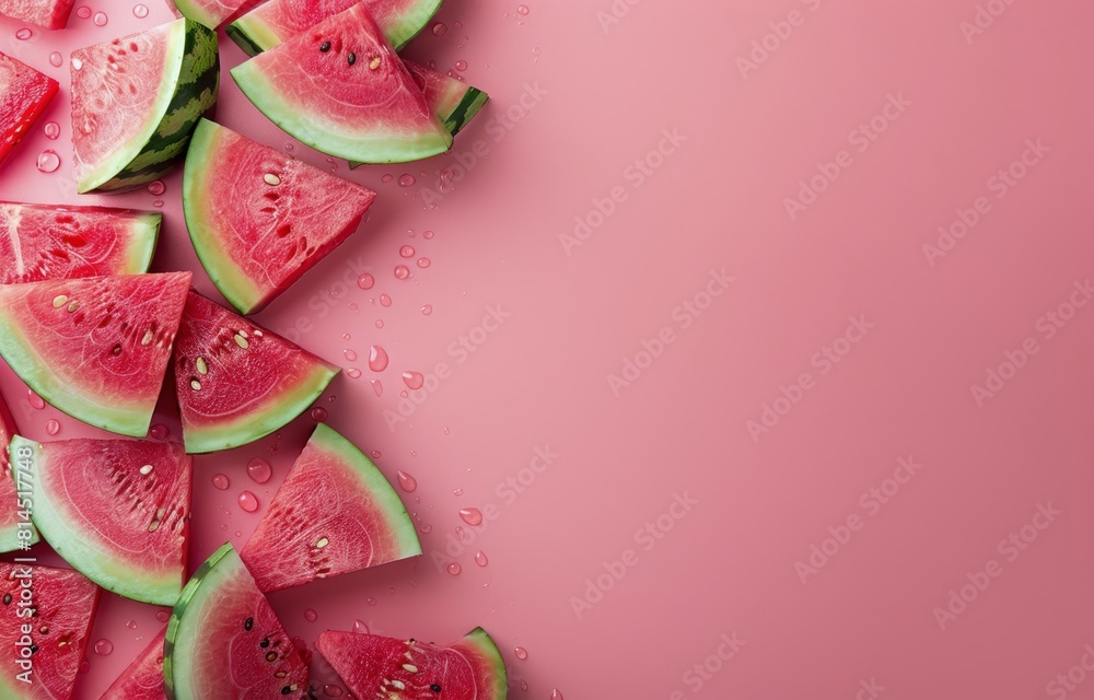 Slices of Watermelon on a Pink Background Slices of Watermelon on a Pink Background
