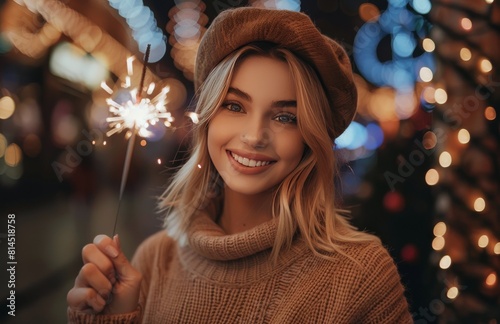 Woman Holding Sparkler