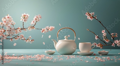Tea Pot and Cup on Table