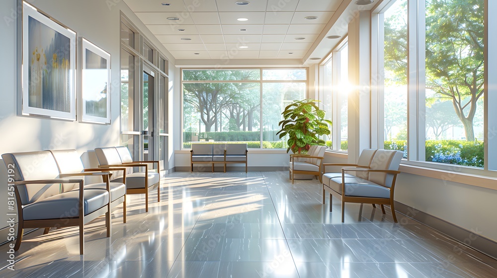 Fototapeta premium Medical Movement: Professionals in the Clinic Corridors