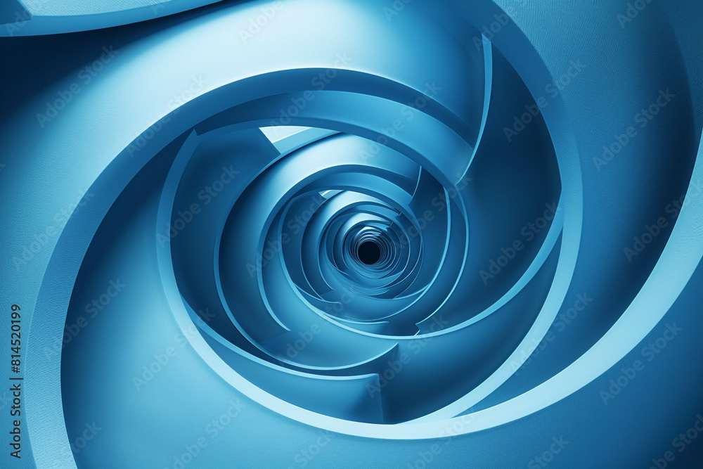 Abstract Blue Spiral Tunnel with Smooth Layers Abstract Blue Spiral Tunnel with Smooth Layers