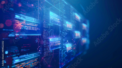 Programming code abstract background. Programming and coding concept. 3D Rendering