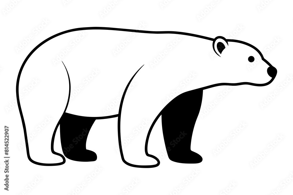 polar bear line art silhouette vector illustration polar bear line art silhouette vector illustration