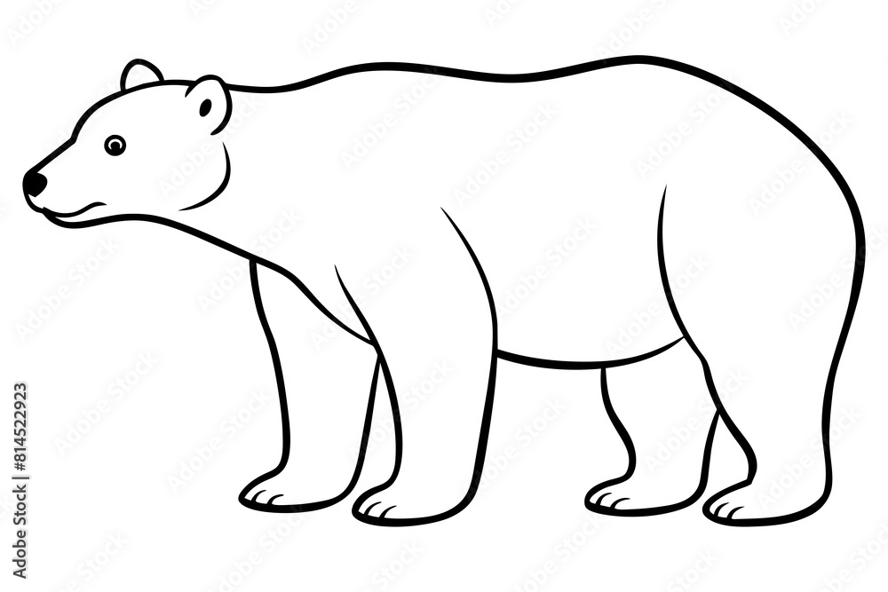 polar bear line art silhouette vector illustration polar bear line art silhouette vector illustration