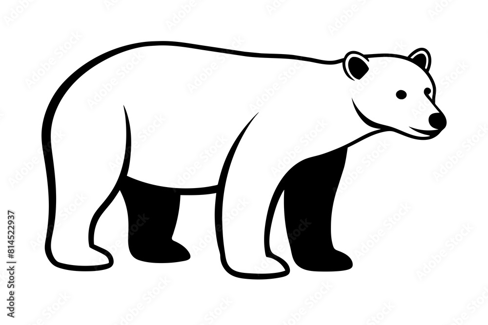 polar bear line art silhouette vector illustration polar bear line art silhouette vector illustration