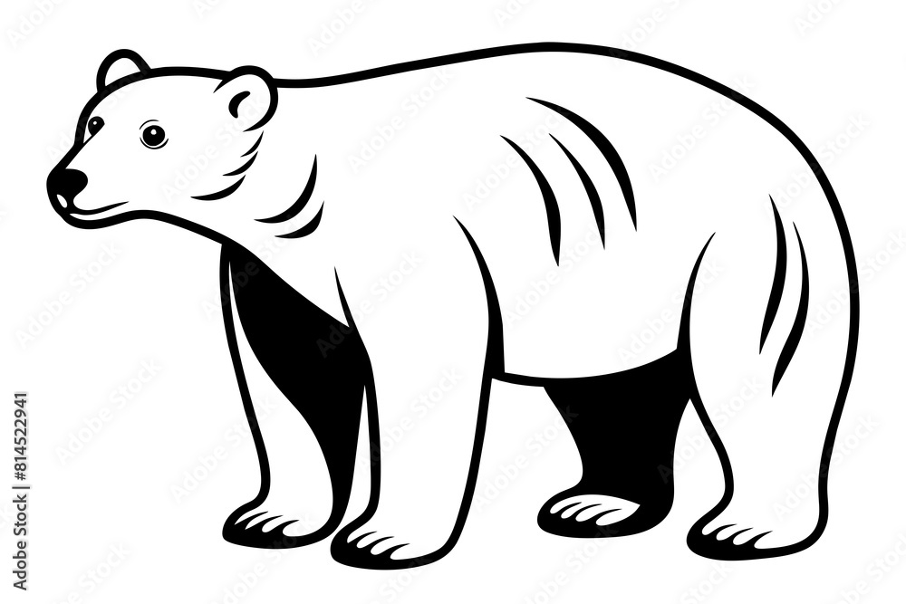 polar bear line art silhouette vector illustration polar bear line art silhouette vector illustration