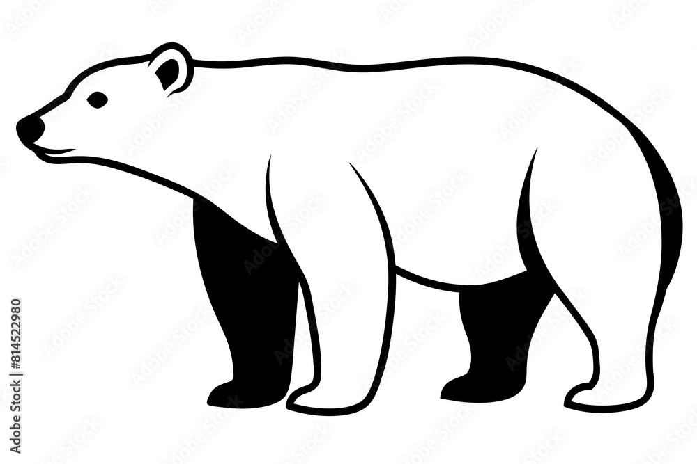 polar bear line art silhouette vector illustration polar bear line art silhouette vector illustration