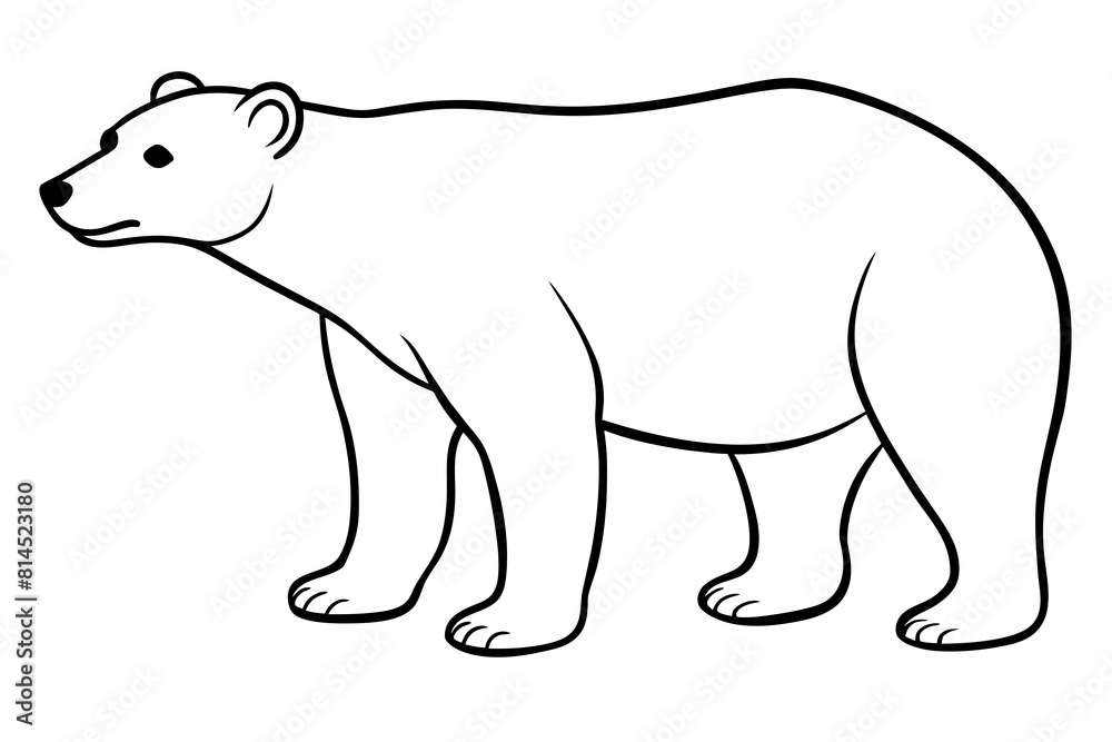 polar bear line art silhouette vector illustration polar bear line art silhouette vector illustration