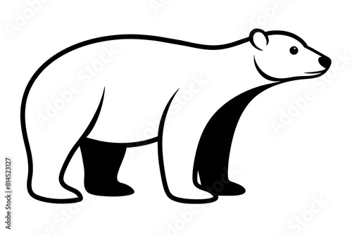 polar bear line art silhouette vector illustration