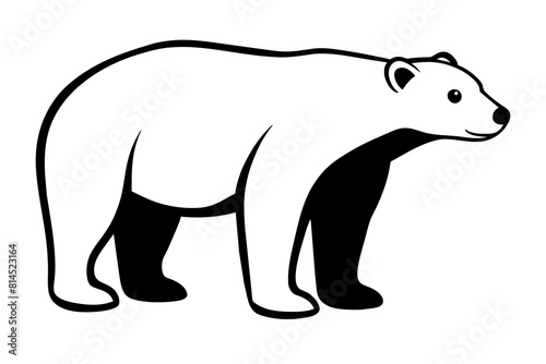 polar bear line art silhouette vector illustration