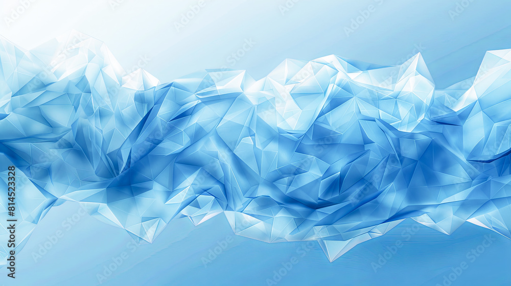 Abstract blue background with polygonal origami style, vector illustration