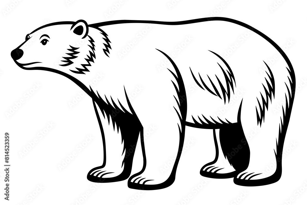 polar bear line art silhouette vector illustration polar bear line art silhouette vector illustration
