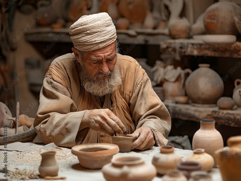 Journey into the heart of artisanal tradition with compelling images capturing a skilled artisan immersed in the creative process of crafting traditional handicrafts. Explore the rich heritage of hand Journey into the heart of artisanal tradition with compelling images capturing a skilled artisan immersed in the creative process of crafting traditional handicrafts. Explore the rich heritage of hand