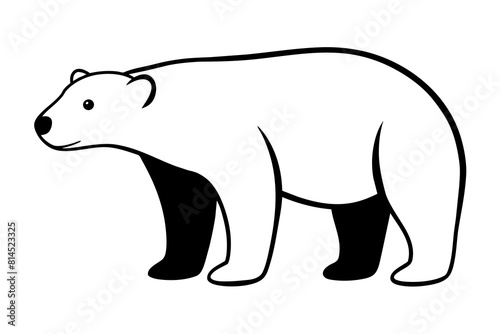 polar bear line art silhouette vector illustration