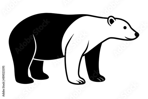 polar bear line art silhouette vector illustration