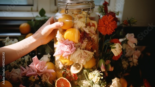 Experience the enchantment of children arranging dried flowers, transforming simple containers into works of art.
