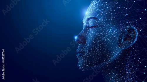 Artificial intelligence concept. Polygonal human head. 3D illustration © Graphic Dude