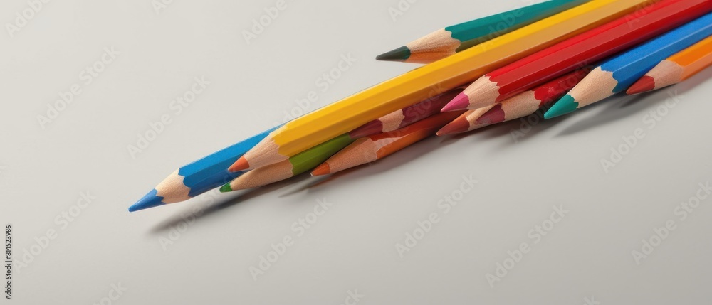 A row of pencils with different colors A row of pencils with different colors