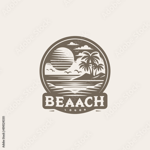 Vintage of Beach Logo Design