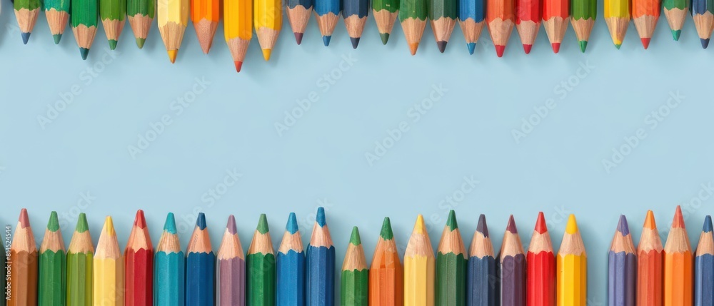 A row of pencils with different colors A row of pencils with different colors