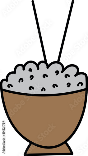  Hand-Drawn Rice Bowl Vector Illustration