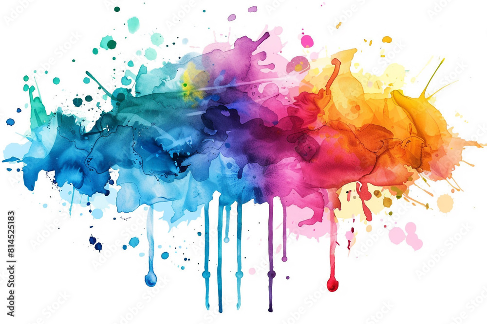 Fototapeta premium Abstract colorful paint splashes background vector illustration on a white background A modern design with a splash of color ink and watercolor elements 