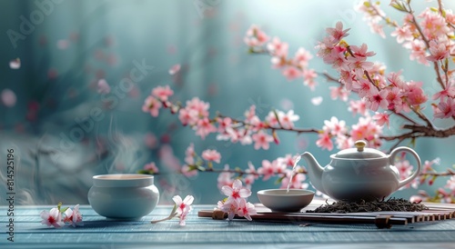 Wooden Table With Jars of Flowers