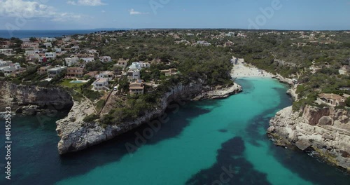 Cala Llombards Beach In Mallorca, Spain. Aerial Shot photo