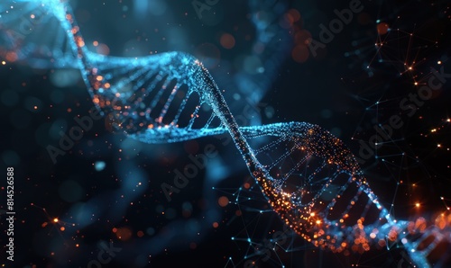 Abstract DNA Molecules Strand Genetic Research Background Illustration