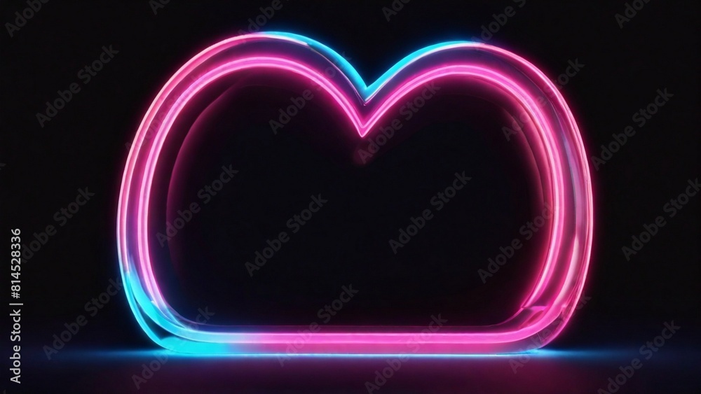 Love shape picture frame with two tone neon color motion Love shape picture frame with two tone neon color motion