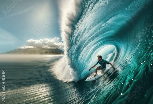 A surfer is riding a wave in the ocean © Firnthirith