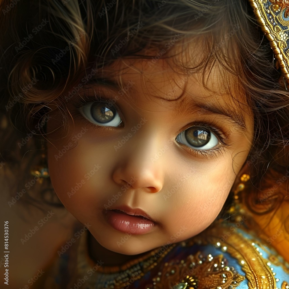 AI generated illustration of a cute Indian child AI generated illustration of a cute Indian child