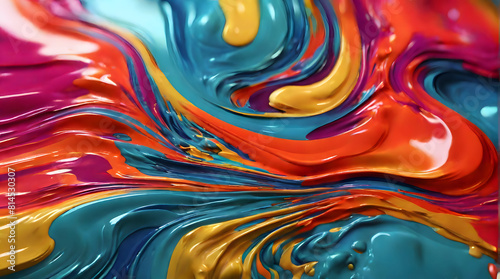 Fluid color abstract background, photorealistic, 3d render, Colored paint