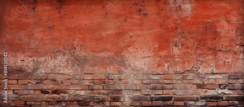 A brick wall with a grunge red background perfect for a copy space image