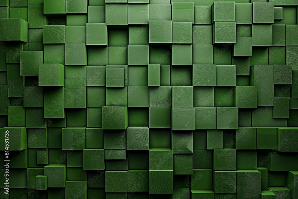 Abstract geometric army green 3d texture wall with squares and square cubes background banner illustration, textured wallpaper Abstract geometric army green 3d texture wall with squares and square cubes background banner illustration, textured wallpaper