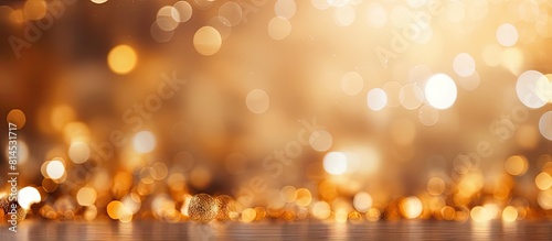 Elegant golden bokeh enhances the festive atmosphere of the Christmas decoration Include copy space image