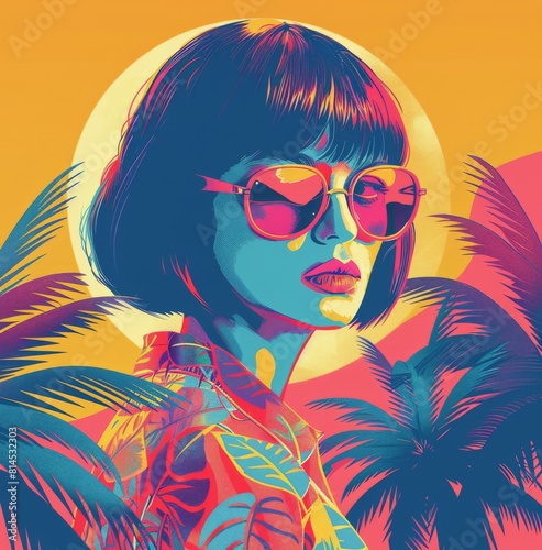 Woman Standing in Front of Palm Trees