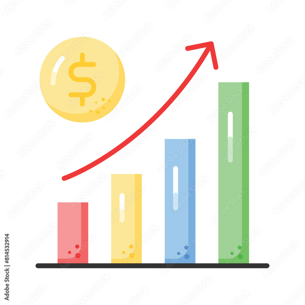 Creatively designed icon of money growth, trendy icon of business growth Creatively designed icon of money growth, trendy icon of business growth