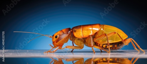 Experiment on Blaptica dubia or Dubia roach commonly called the orange spotted roach in a laboratory setting less words but still maintains the same information. with copy space image photo