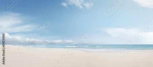 A picture of a sandy beach with plenty of empty space for adding text or images. with copy space image. Place for adding text or design