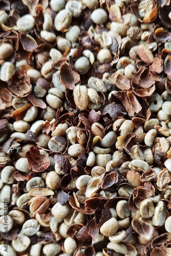 Coffee beans drying in the sun 