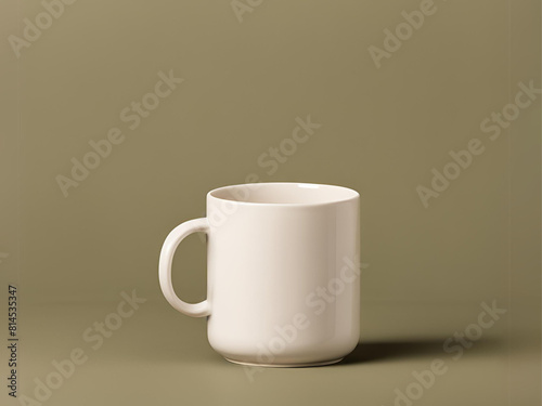 white coffee mug plain background