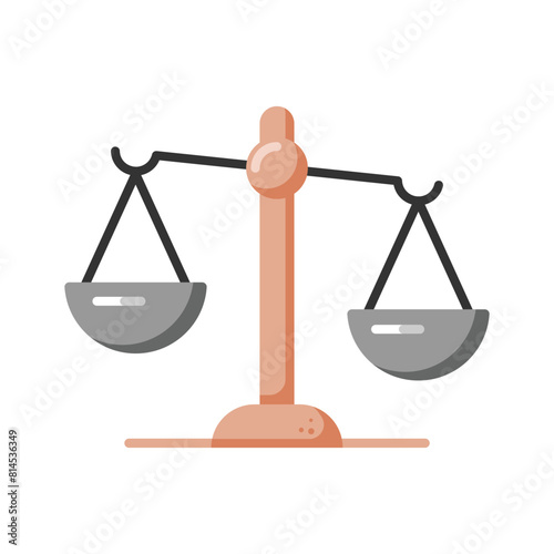 Trendy icon of balance scale in editable flat style, business law symbol
