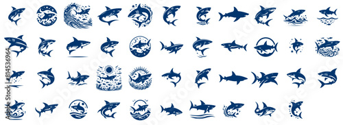 43 set silhouette of sharks