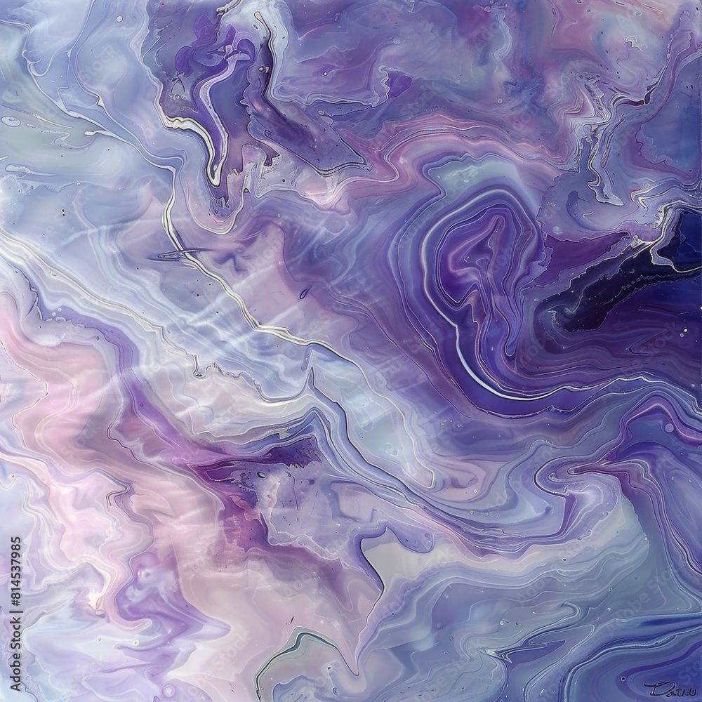 Obraz premium Abstract Painting With Purple and Blue Colors