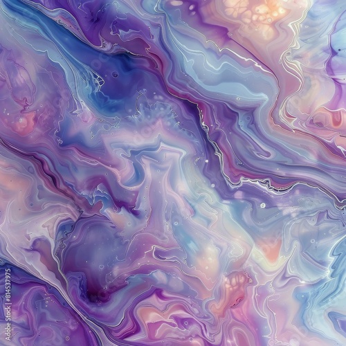 Abstract Painting With Purple and Blue Colors