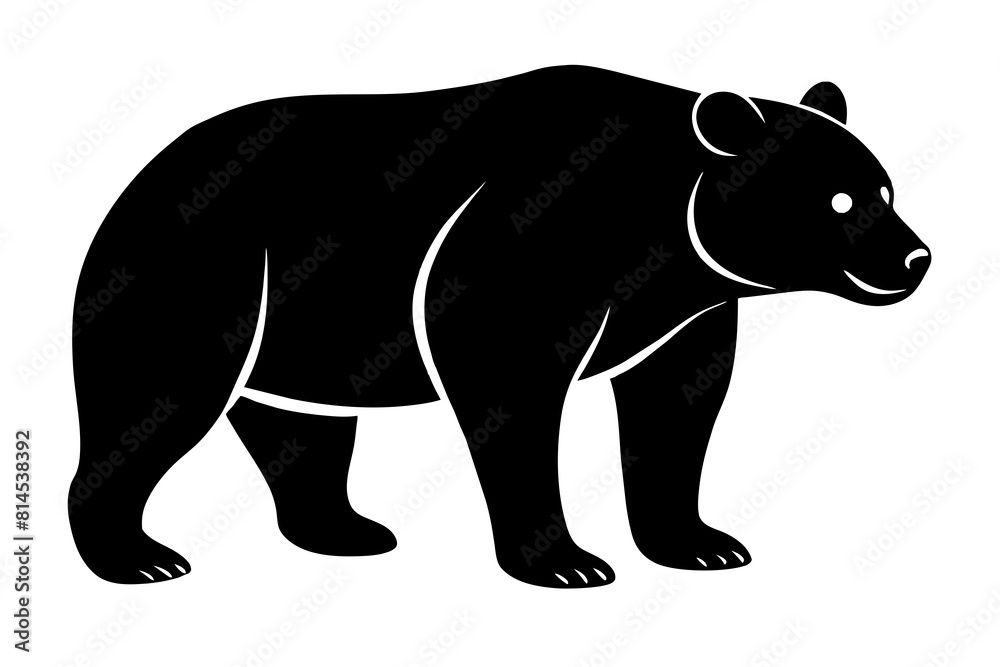  black bear line art vector illustration